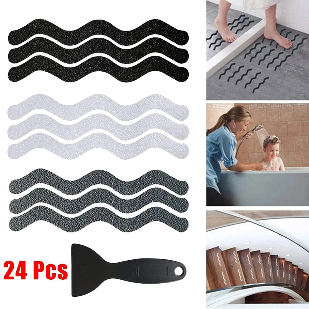 24Pcs Anti Slip Bath Tape for Safety Shower Strips (No Part Numbers)