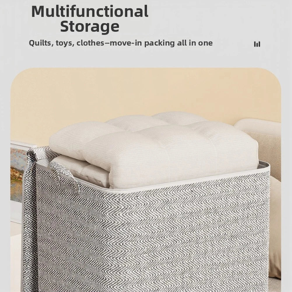 Set of 4 Moisture Proof Zippered Storage Bags for Clothes Bedding Linens