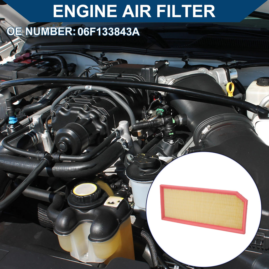 Engine Air Filter No. 06F133843A for Audi A3 Base 2.0L L4 (2006–2008)
