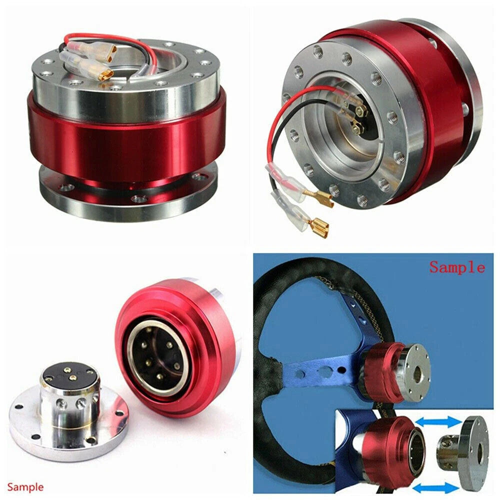 Steering Wheel Quick Release Hub Adapter for Universal Vehicles (Red)