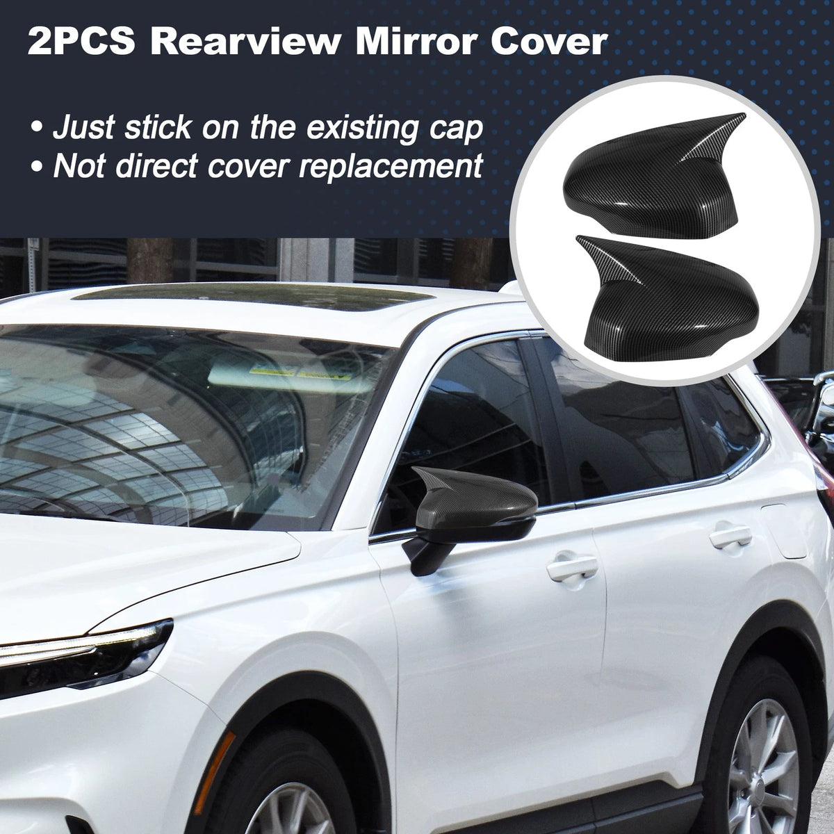 2PCS Left Right Side Ox Horn Rearview Mirror Cover Replacement for Honda CRV (2023–2025)