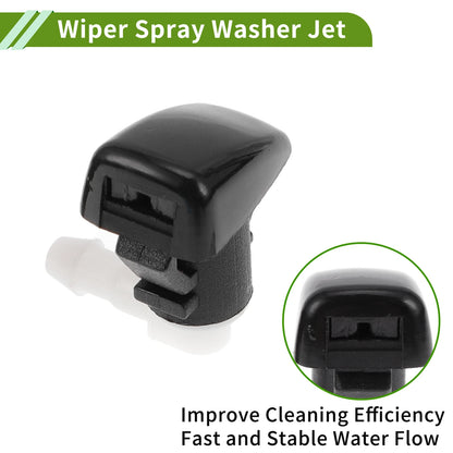 Set of 2 Front Windshield Washer Nozzles for Jeep Cherokee (2014–2017) No. 68102968AA Black