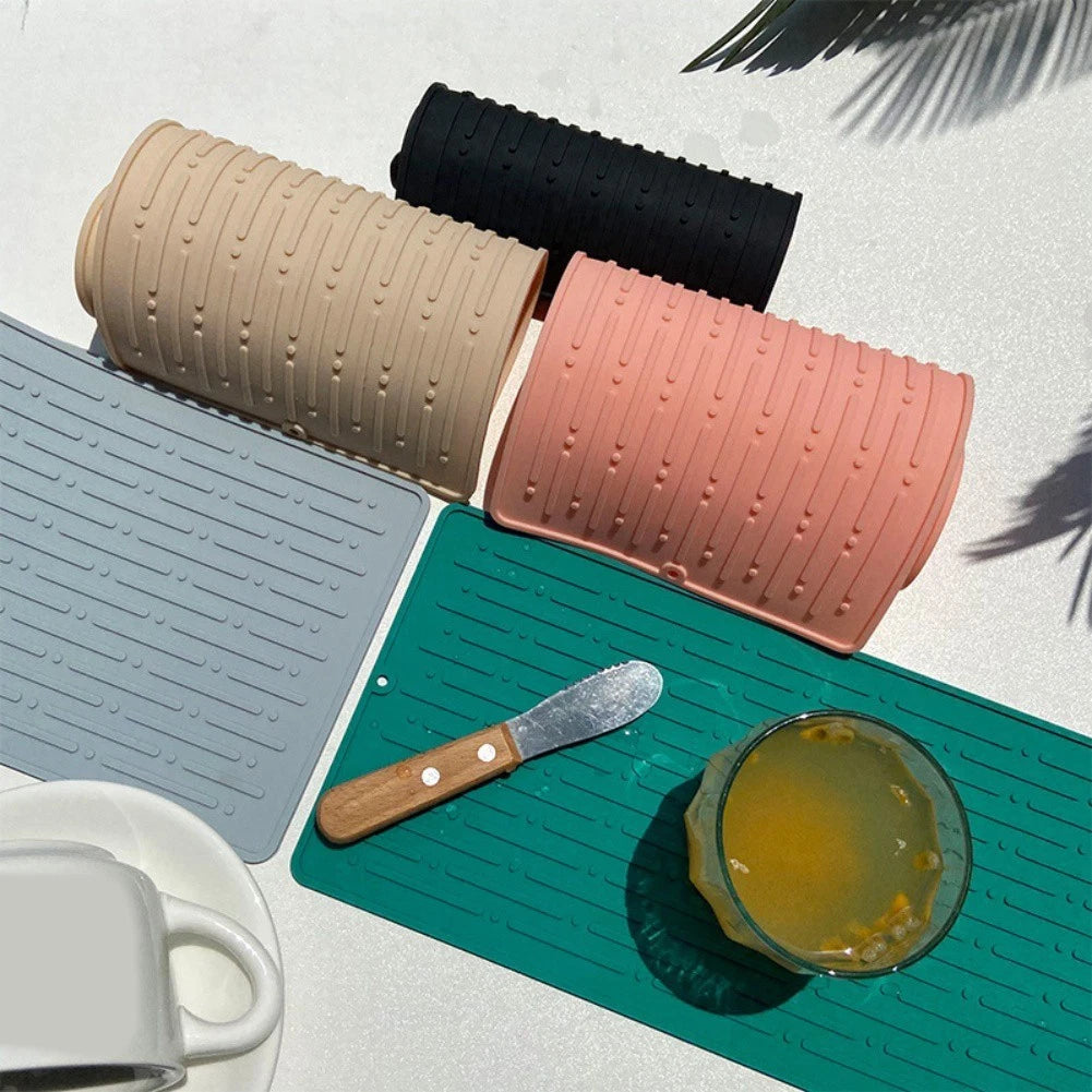 Flexible Silicone Drain Pad for Kitchen (12x8 Inch)