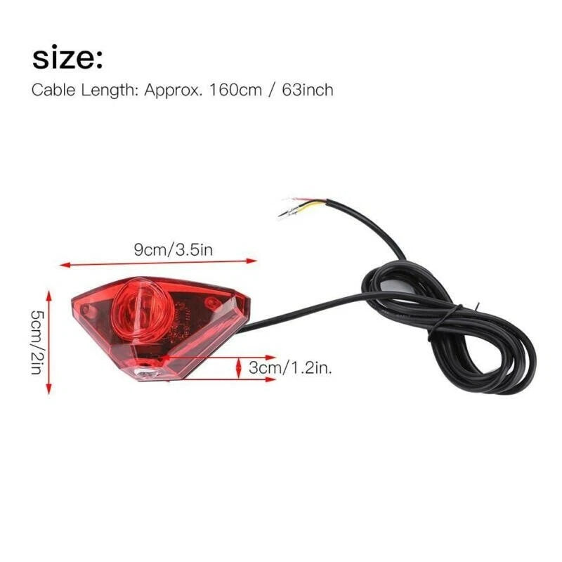 LED Rear Tail Light Assembly for Electric Bike (6-80V)