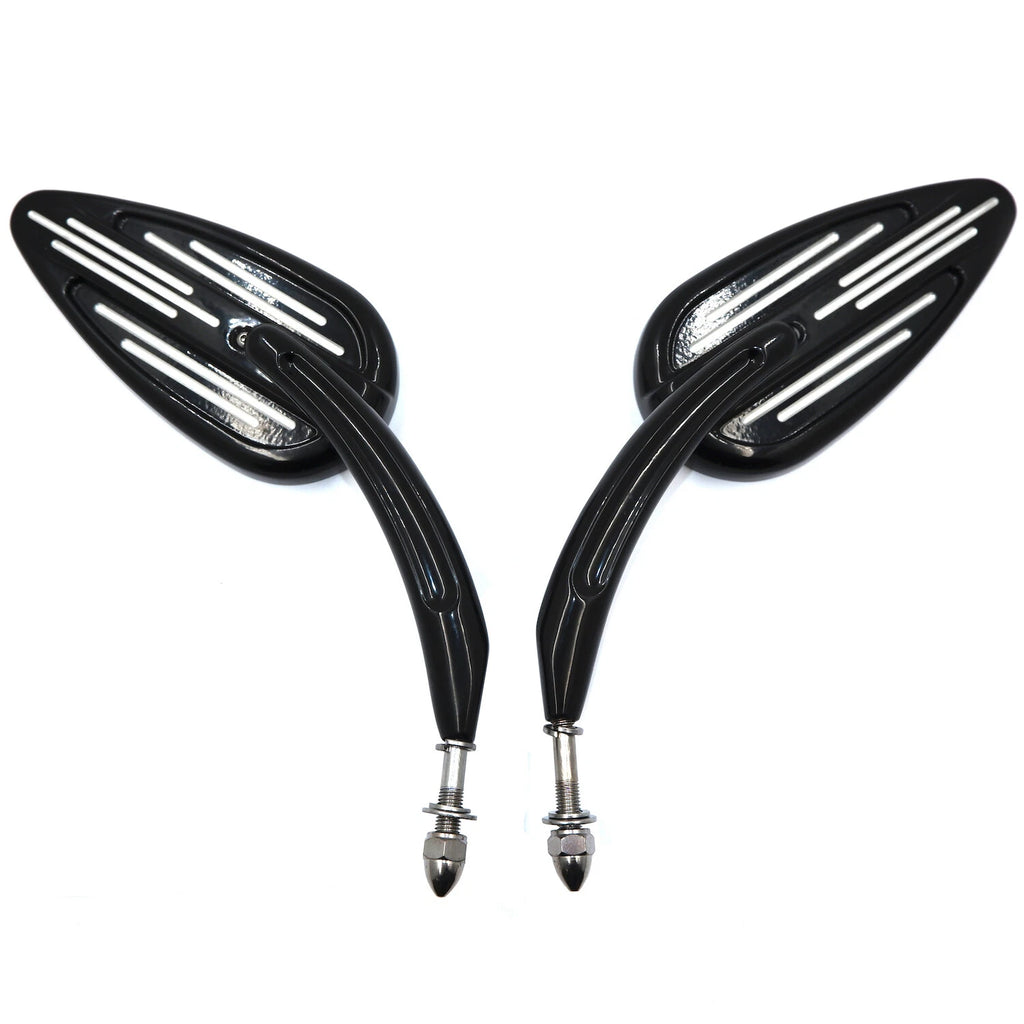 Set of 2 Black Rear View Mirrors for Harley (1982–Present)