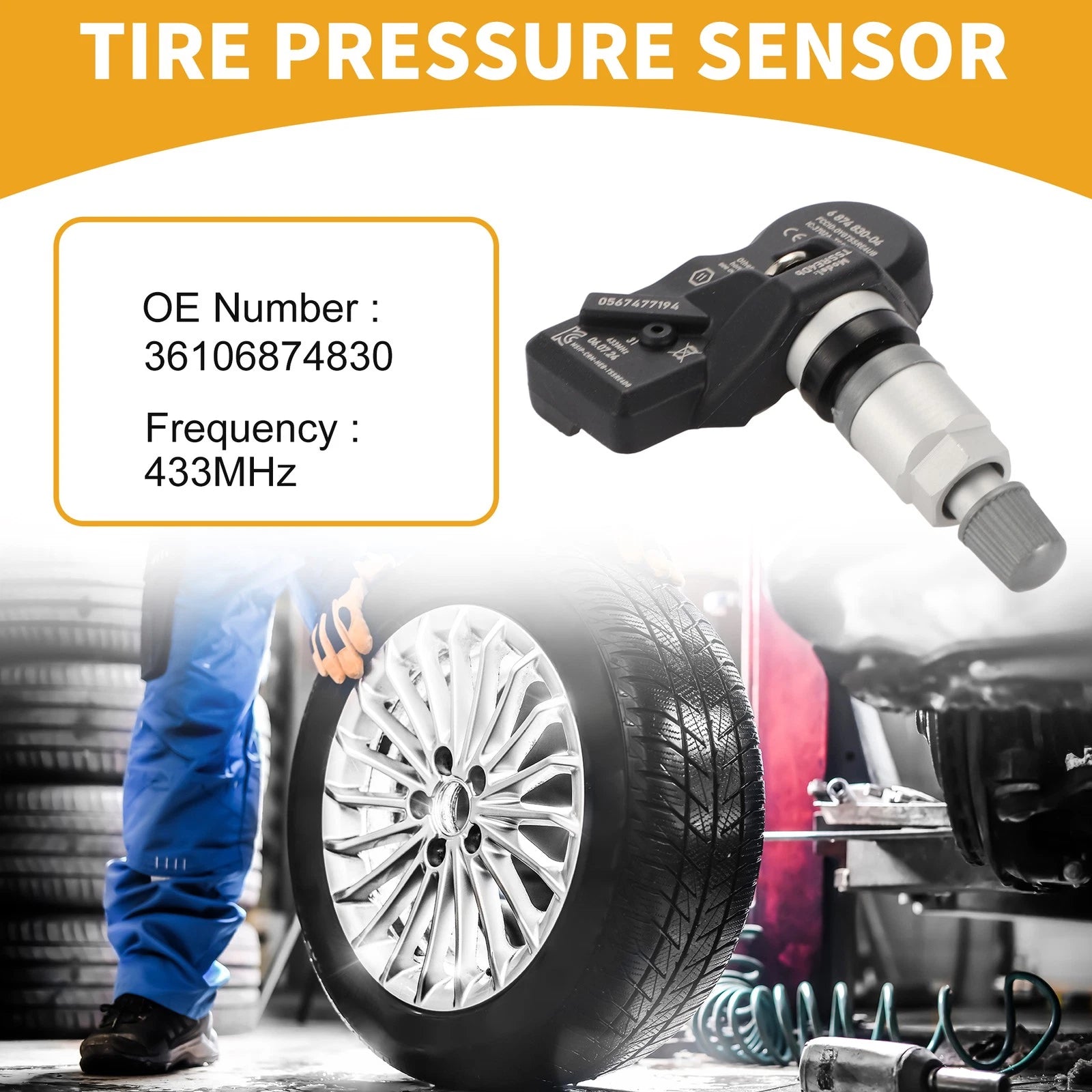 Tire Pressure Sensor Replacement for BMW 328i xDrive (2012–2015) 433MHz