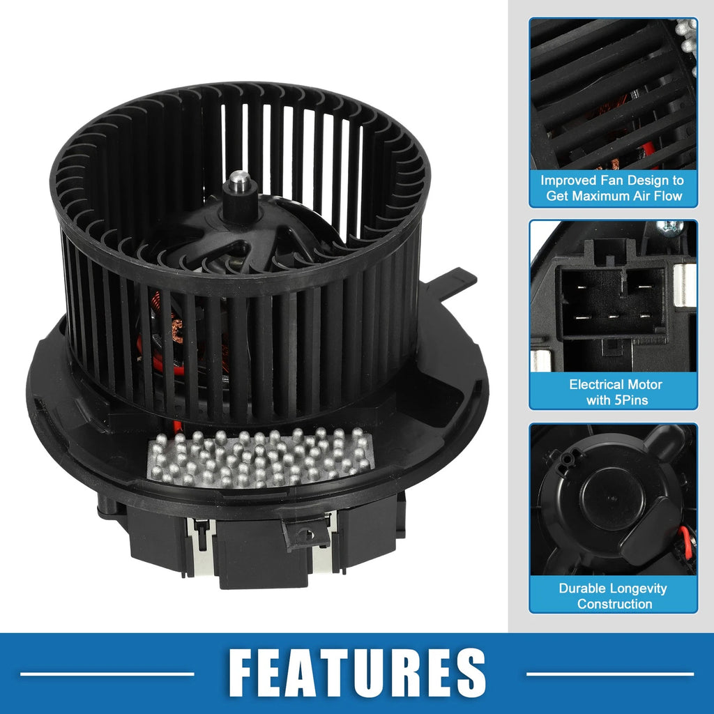 HVAC Heater Blower Motor Fan Assembly Replacement for Audi A3 Q3 (2006–2020)