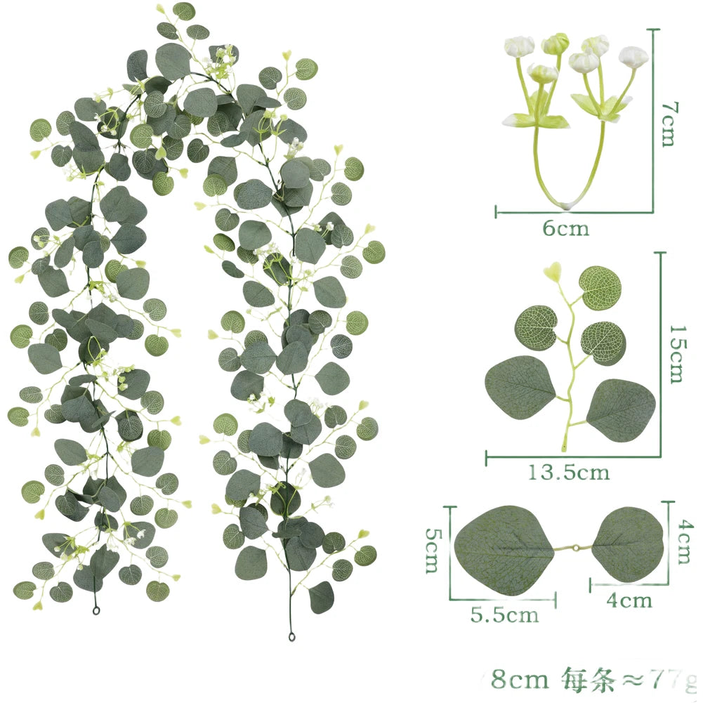 Artificial Silk Vine 178cm with Bendable Stem and Realistic Leaf Finish