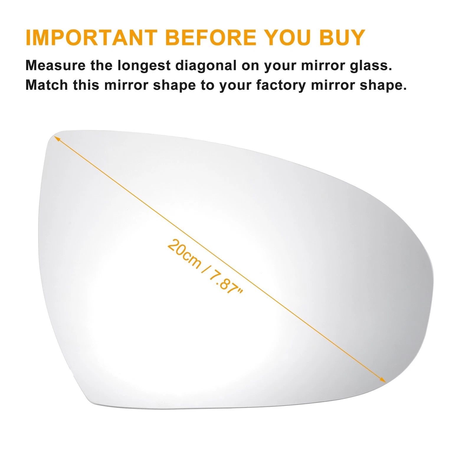 Right Side Mirror Glass Heated White for Hyundai Tucson (2015–2020)