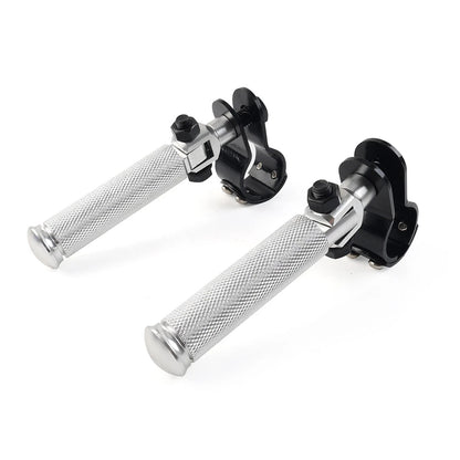 Pair Silver Universal Motorcycle Footpegs Footrest Racing Pedal (30-33mm)