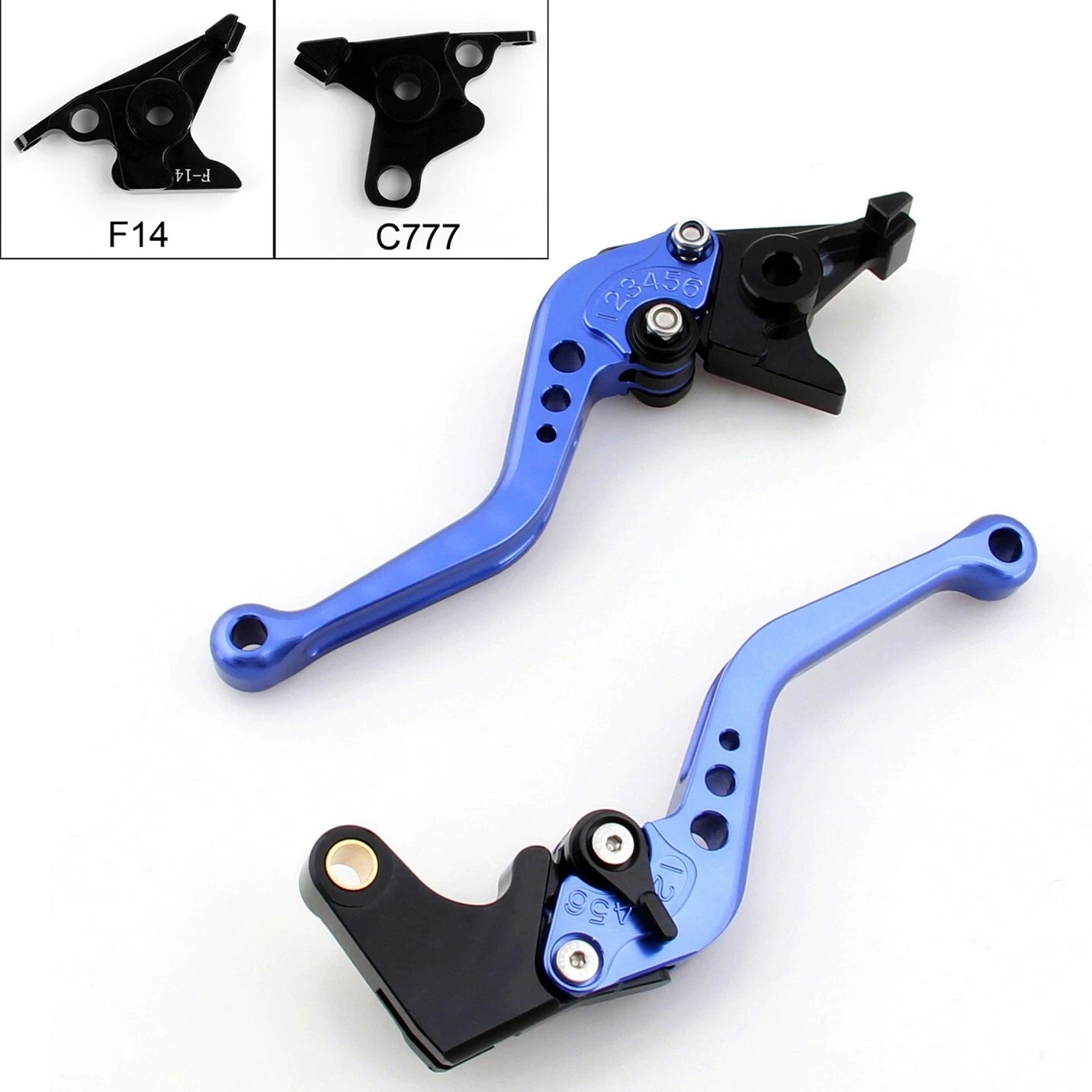 Short Brake Clutch Levers for Yamaha FJR 1300 (2003) & Buell 1125R/1125CR (2008–2010) - Blue