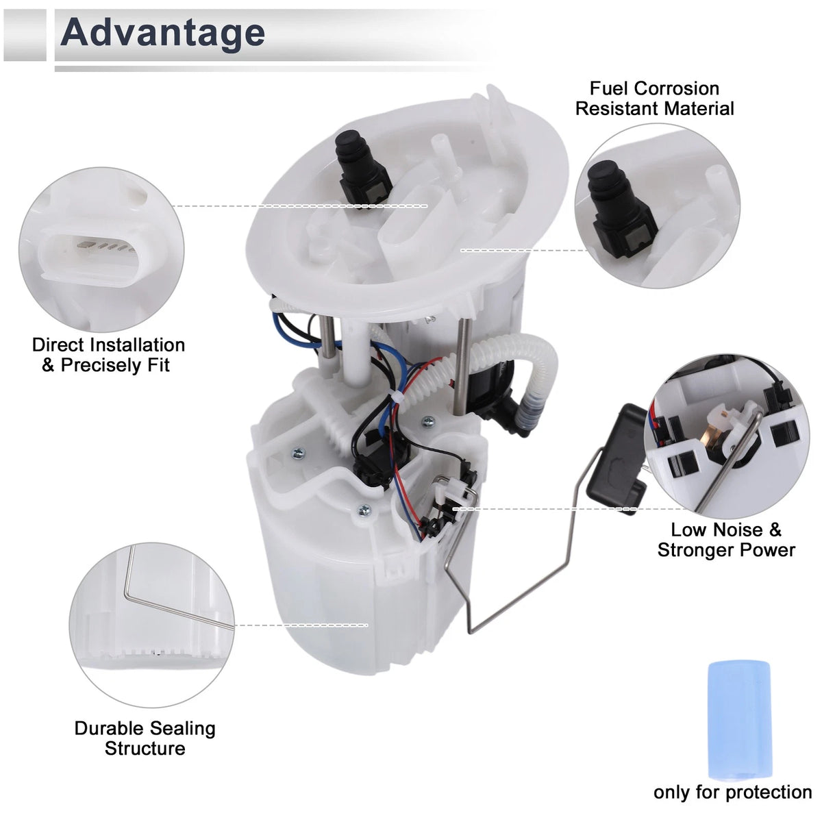 Fuel Pump Assembly for Audi A4 L4 2.0L Gas (2010–2012) No. 0580202016, 66155