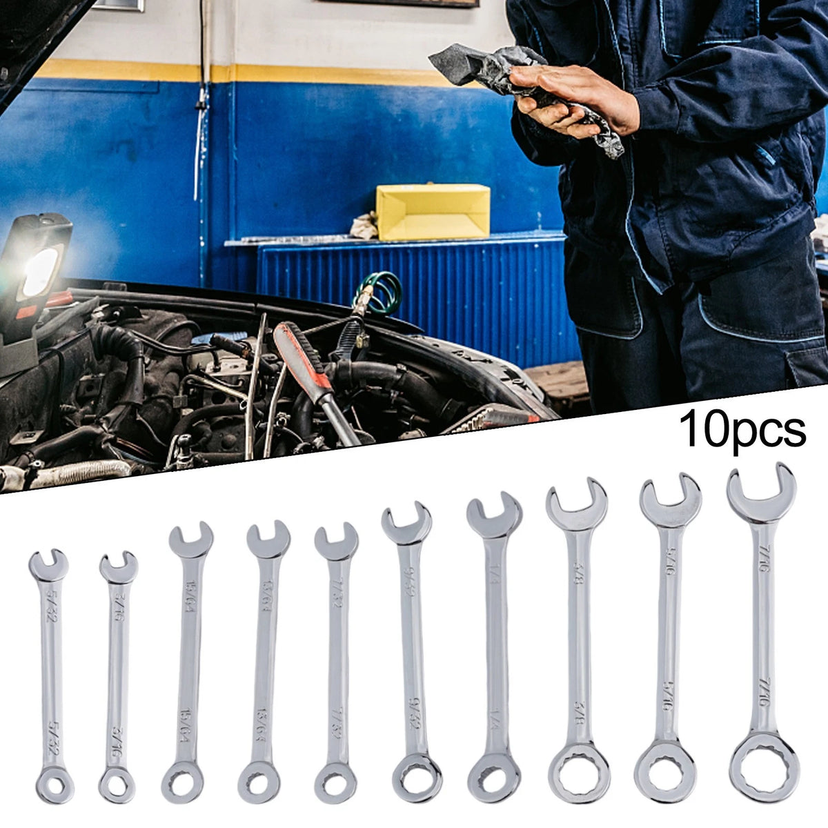 Set of 1 Metric Spanner Key Ring Tool for Automotive Use