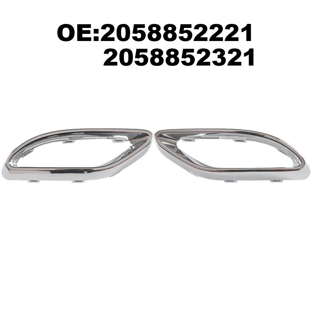 2X Exhaust Pipe Trim for Mercedes W205 (2015–2020) - Electroplating Finish