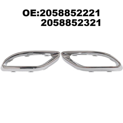2X Exhaust Pipe Trim for Mercedes W205 (2015–2020) - Electroplating Finish