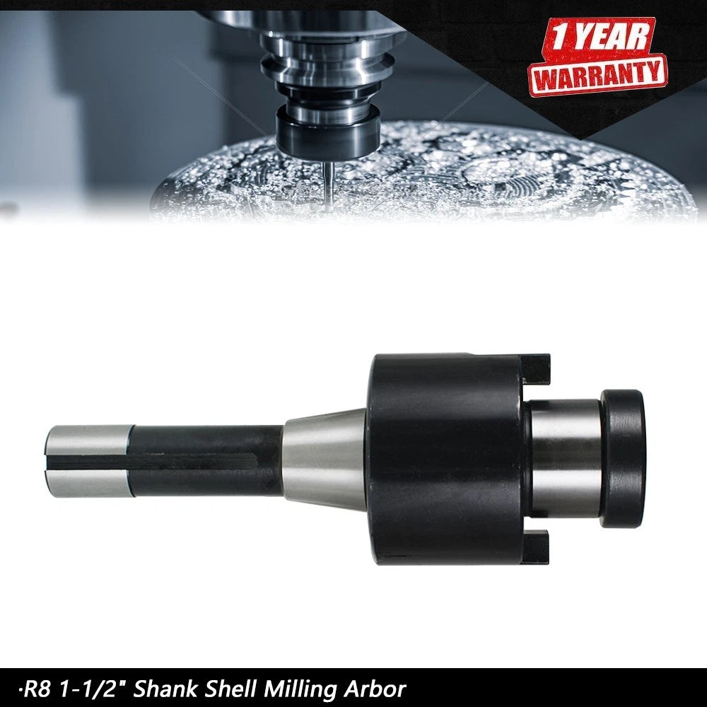 1-1/2" R8 Shank Shell Milling Arbor Adapter for Bridgeport Machine