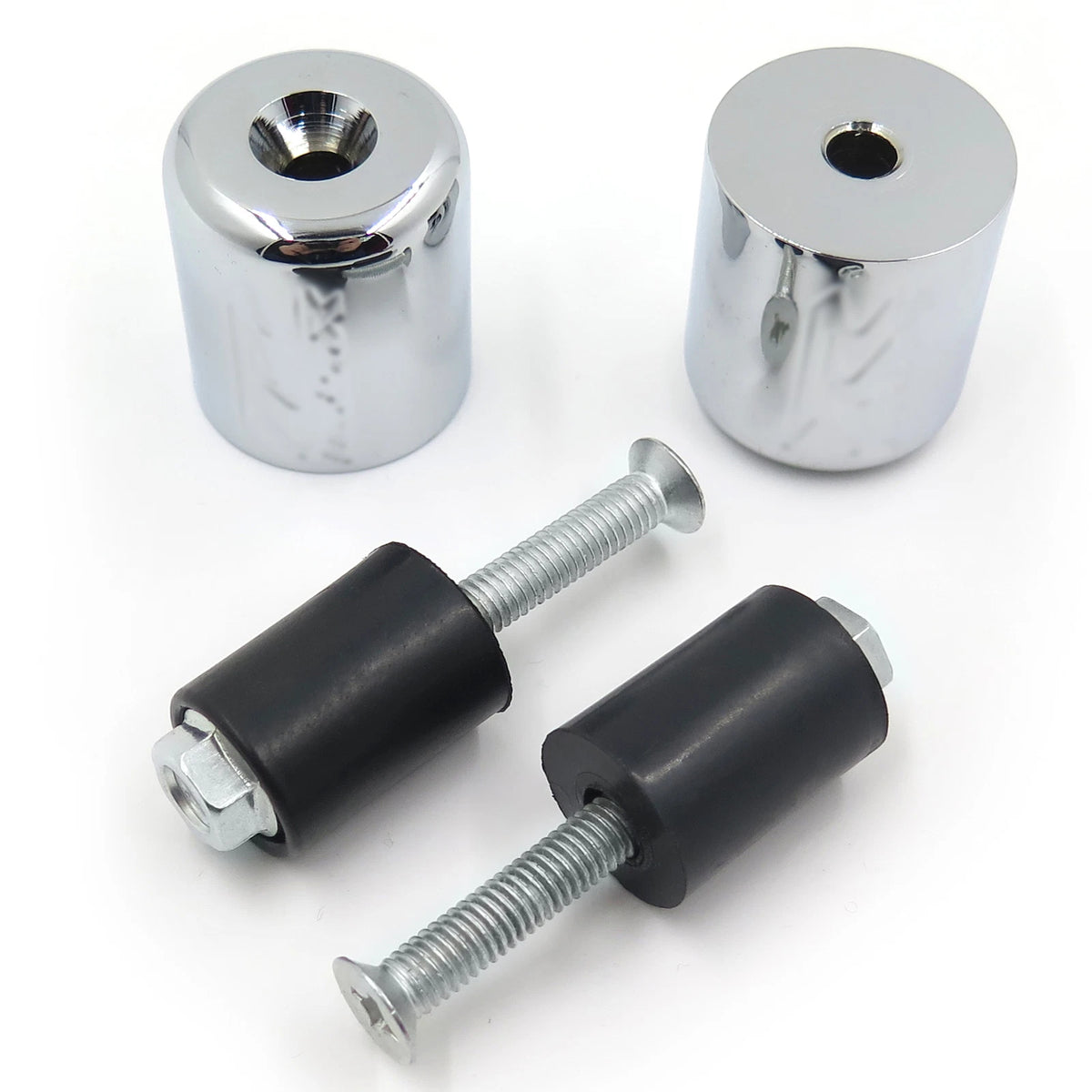 Handlebar Bar End Slider Chrome Rubber for Suzuki GSXR 600/750 (1992–2014)