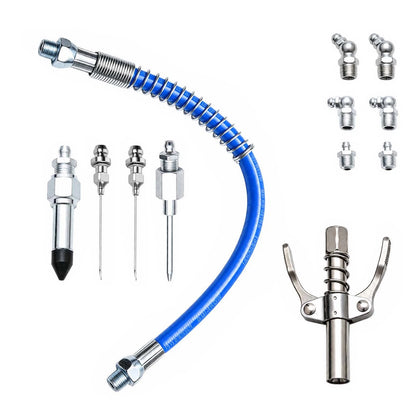 12pcs Grease Gun Coupler Accessory Kit with Hose & Needle Nozzles for Zerk