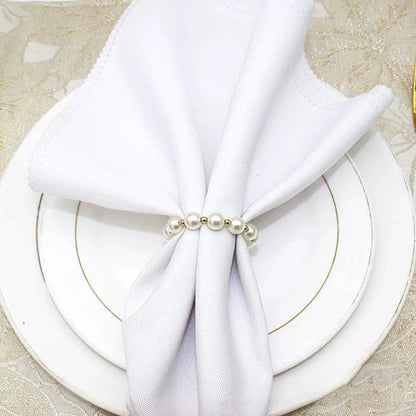 Elegant Silver Pearl Napkin Rings Pack of 30 for Table Decor