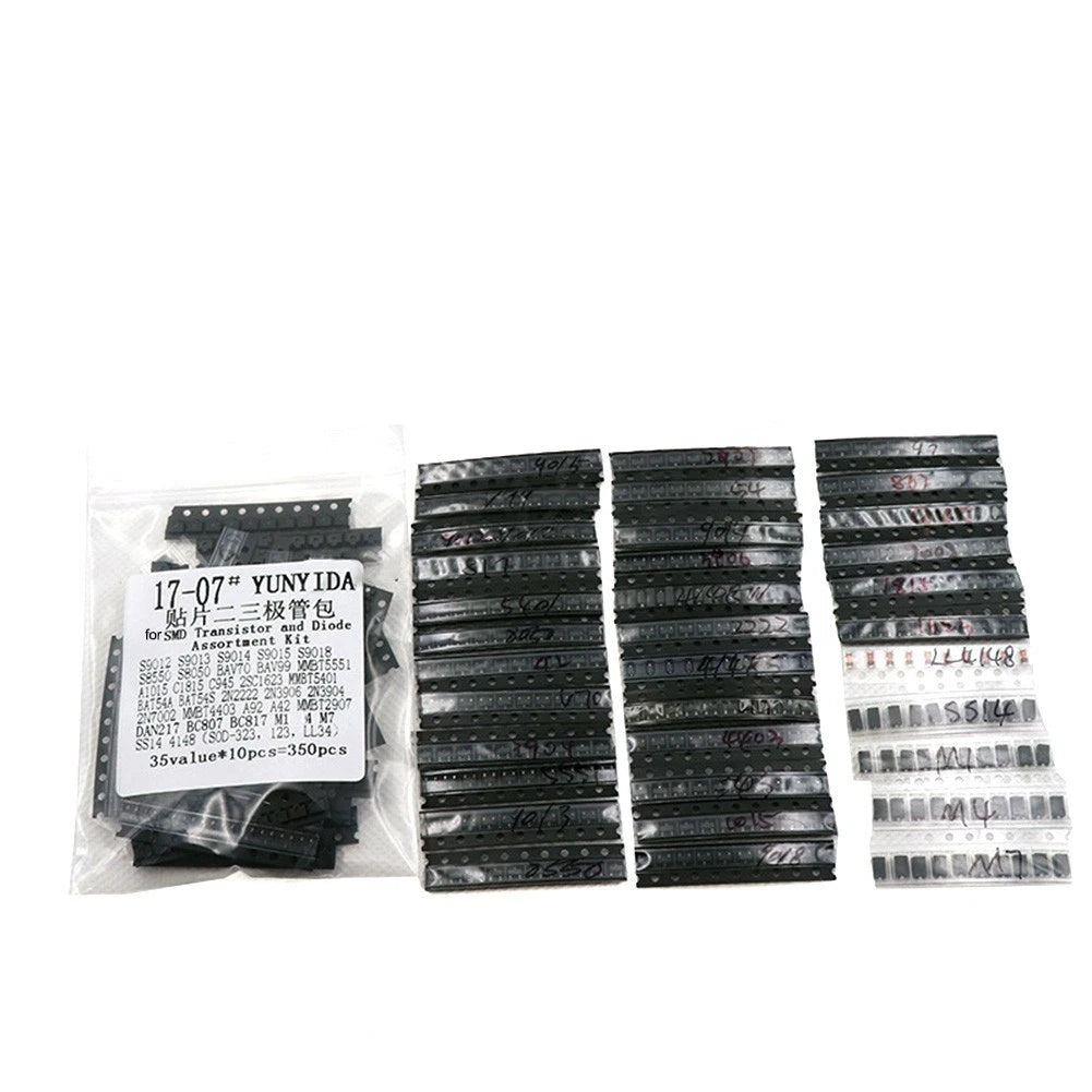 350PCS SMD Transistor and Diode Kit for Audio and Power Use