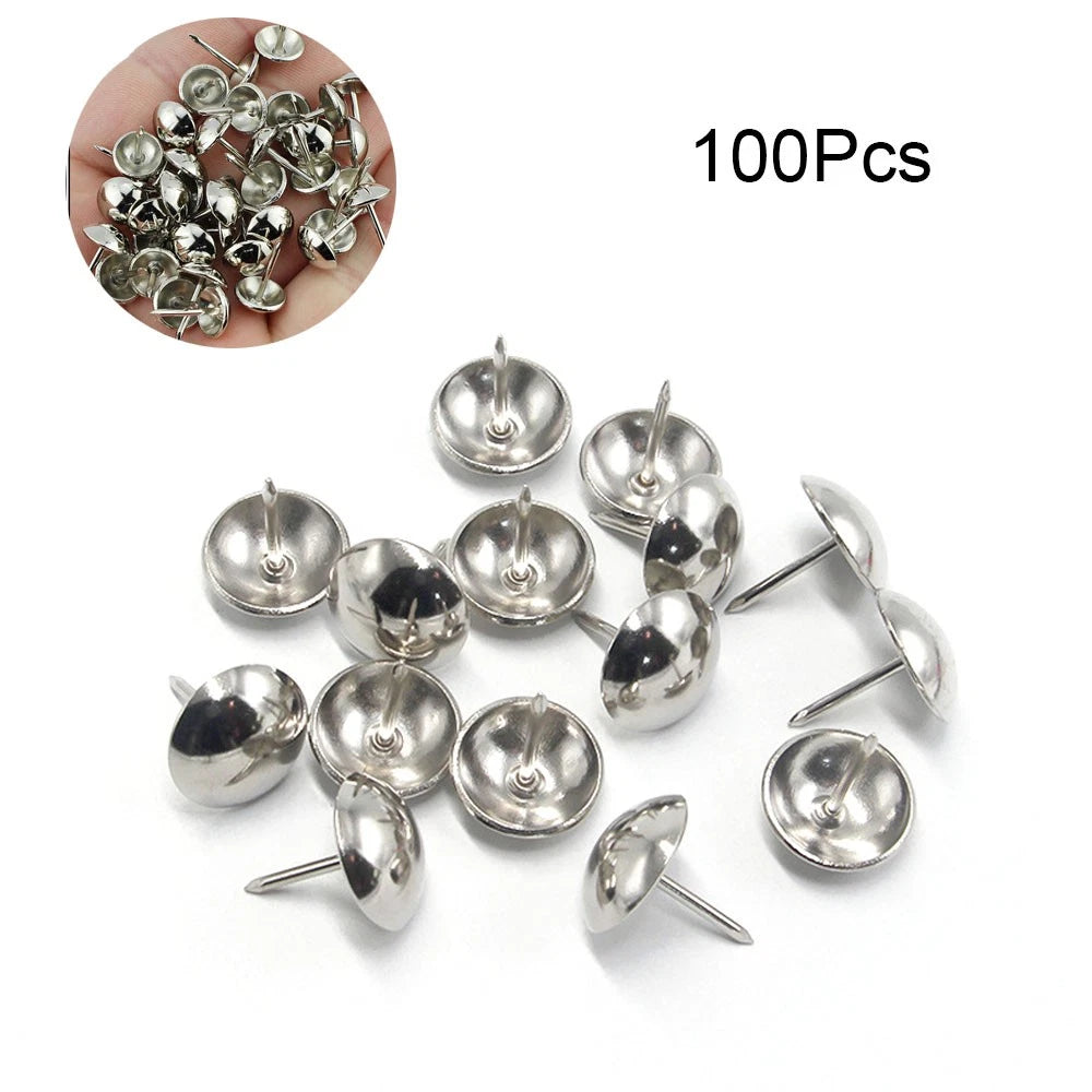 100Pcs Upholstery Nails for Furniture (Silver)
