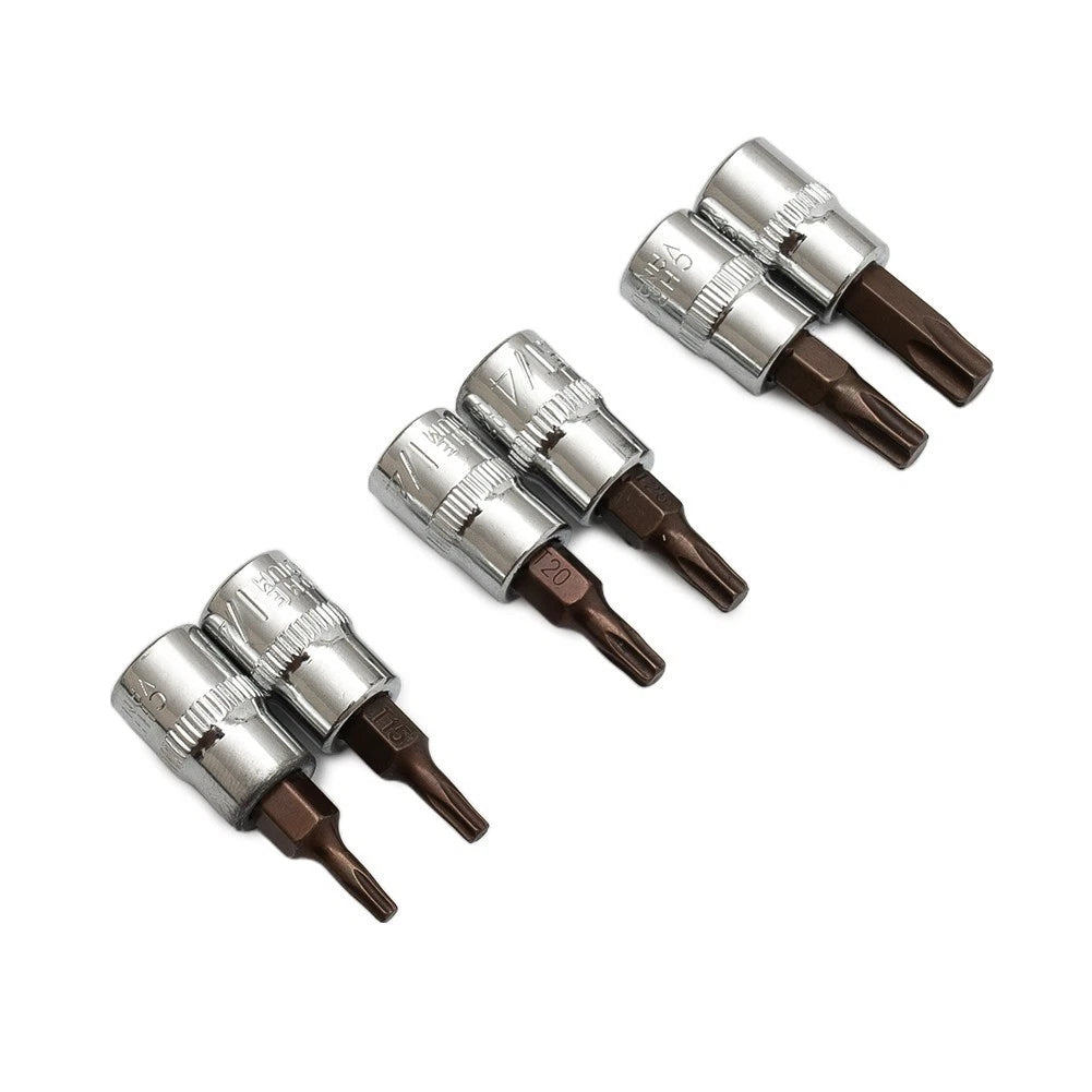 Set of 6 Bit Socket Repair Screwdriver Tools 1/4 Inch Shank 6.35mm