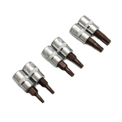 Set of 6 Bit Socket Repair Screwdriver Tools 1/4 Inch Shank 6.35mm