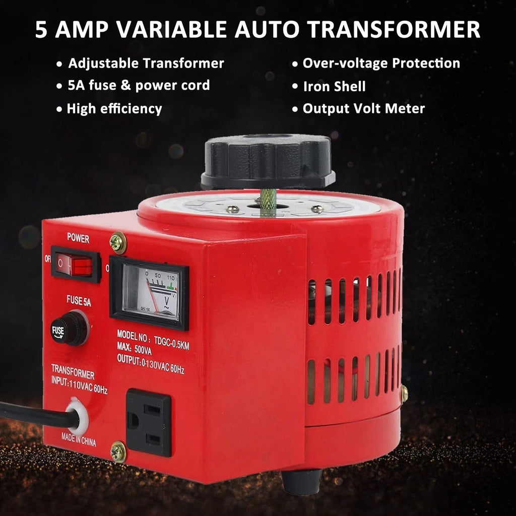 500W Variac Variable Transformer AC Voltage Regulator 0-130V