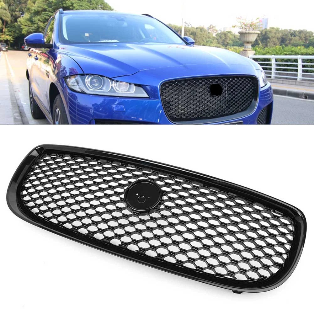 Front Bumper Upper Mesh Grille for Jaguar XE (2015–2018) Black