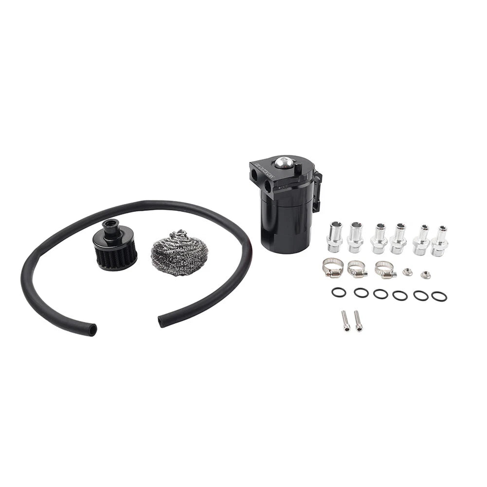 Baffled Engine Oil Catch Can Tank Kit for Universal Vehicles (300ml)