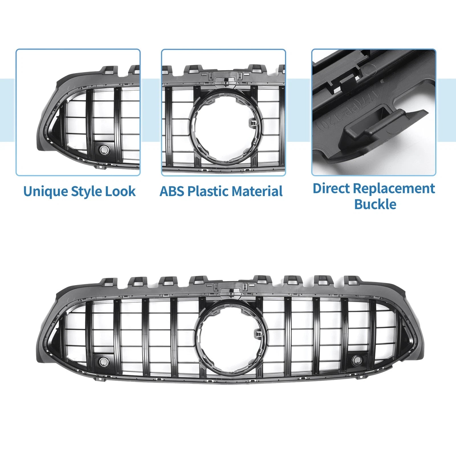 Front Upper Bumper Grille for Mercedes-Benz (2010–2015) Black