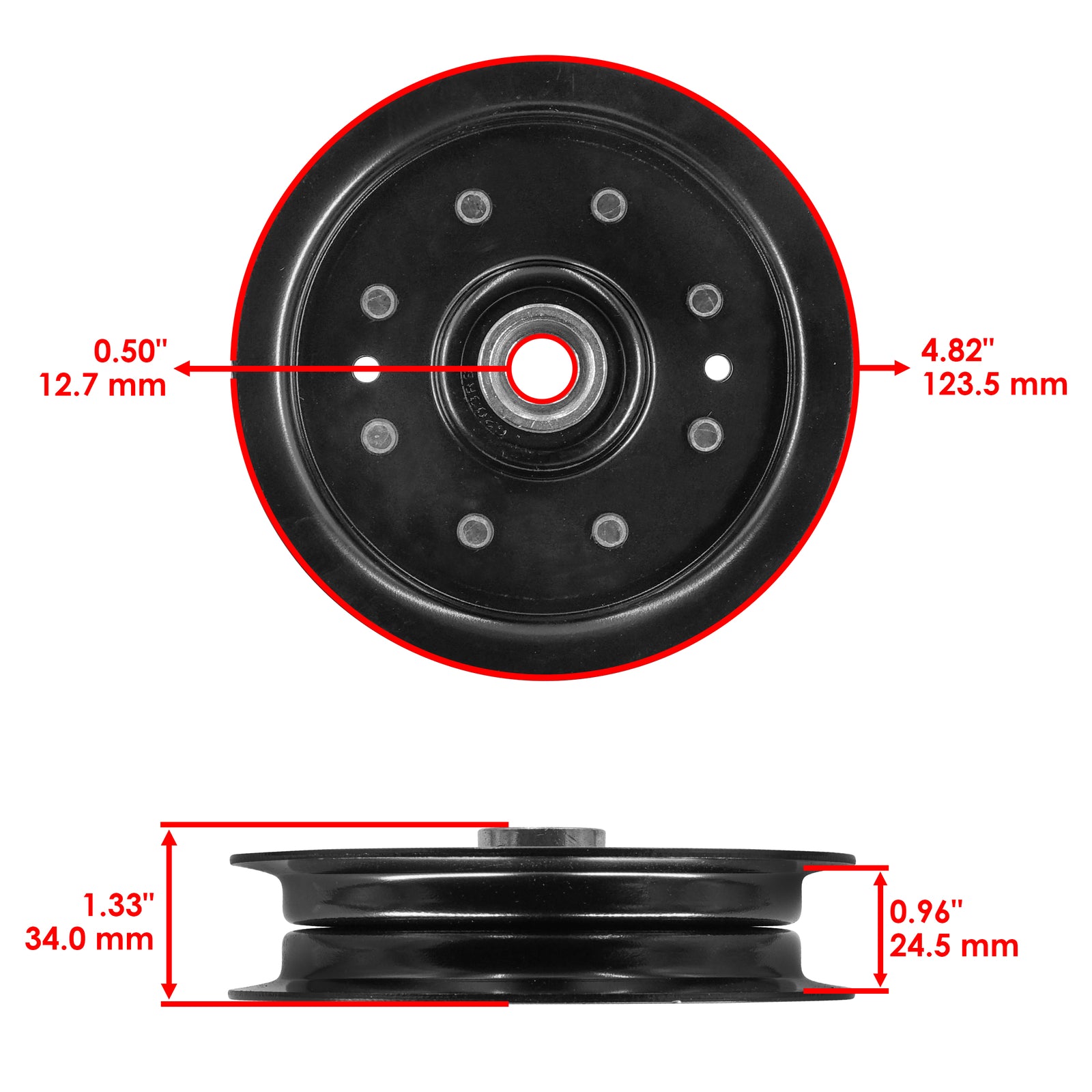 Idler Pulley Replacement 54 In Flat Deck for Hustler Raptor XL (2012–2017)