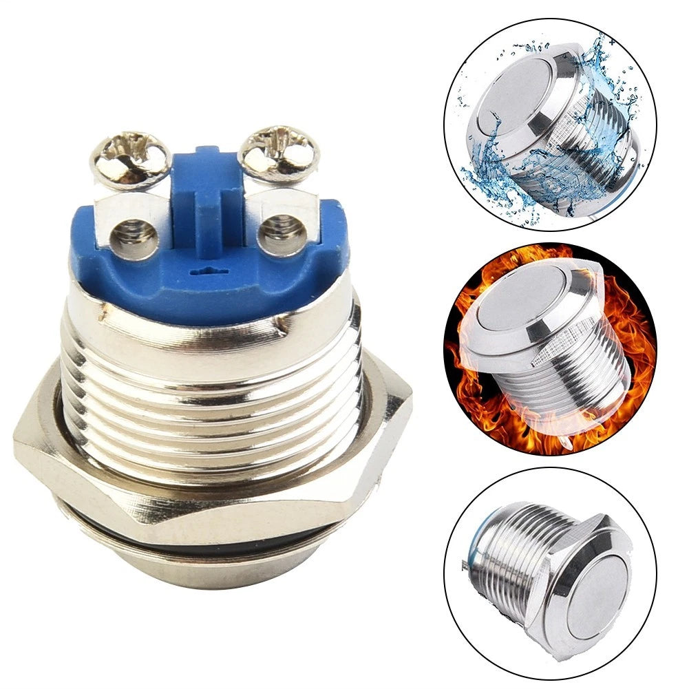 Button Switch for 12V Accessories (Momentary, Brass Metal)