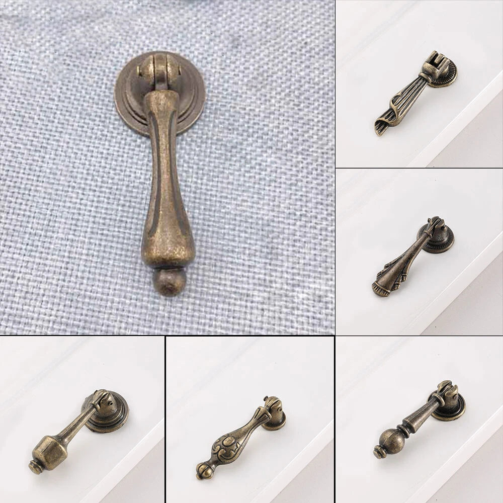 Set of 10 Retro Drop Pull Handles for Kitchen Cupboard Drawer Knobs