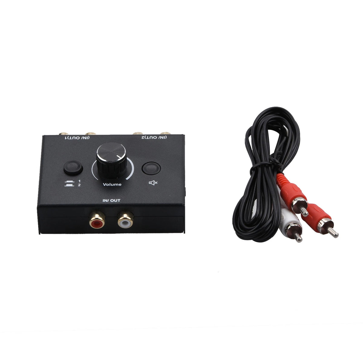 2 In 1 Out RCA Stereo Audio Switch for Universal Applications