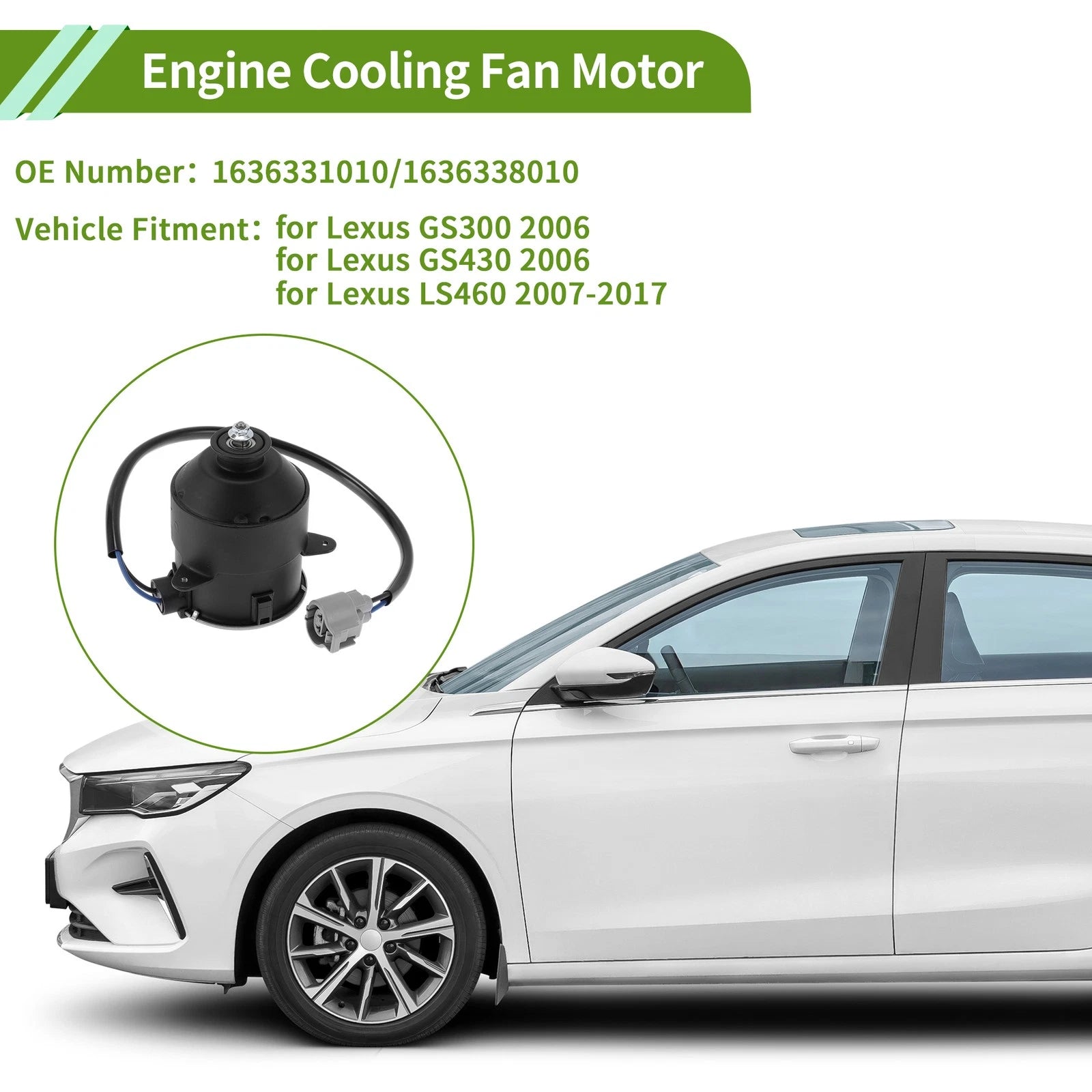 Radiator Fan Motor for Lexus GS300 (2006–2006) Quiet Engine Cooling Fan