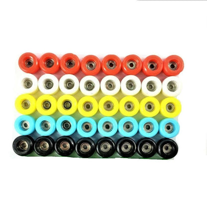 96mm Fingerboard Skateboard Wheels with Bearings, Screws, Nuts - Multiple Colors