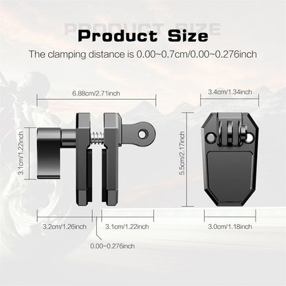 Aluminum Motorcycle Windshield Windscreen Clamp Mount Fit for GoPro Insta360 DJI