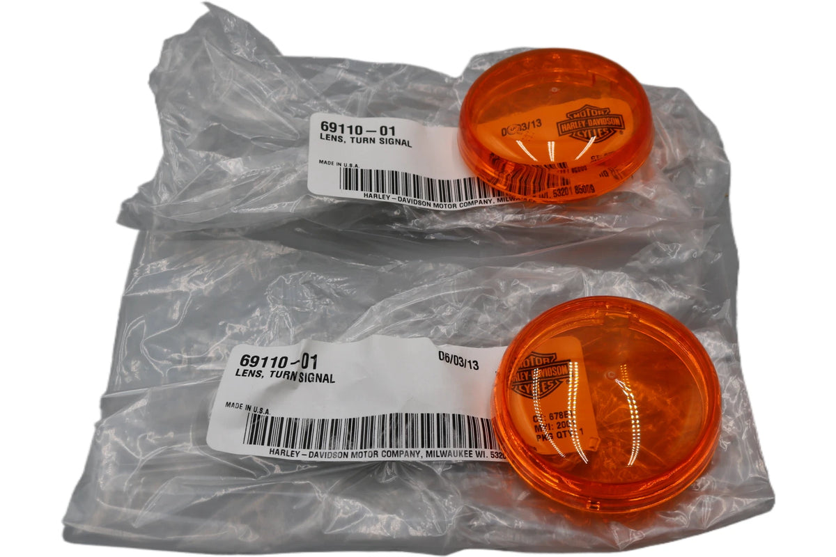Turn Signal Lens Pair for Harley-Davidson Softail, Dyna, Touring, V-Rod (OEM)