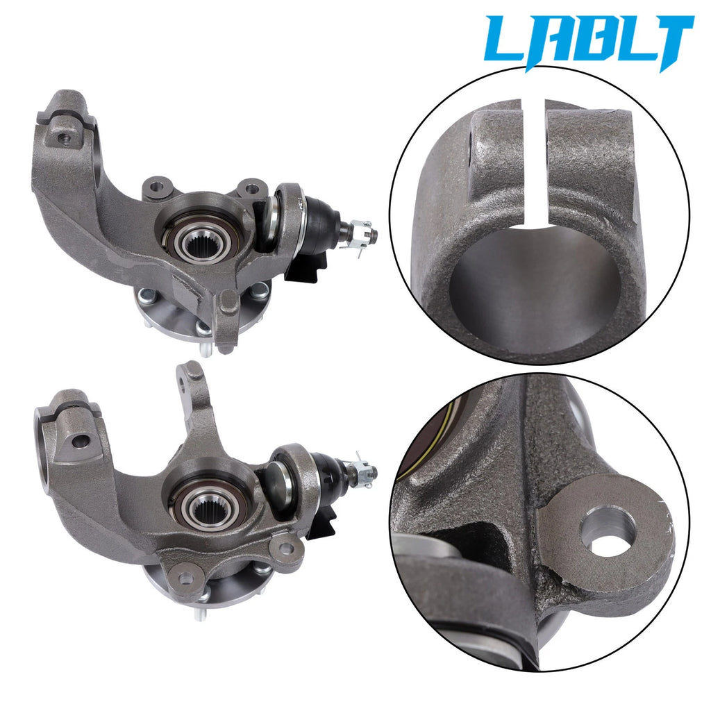 Pair Front Steering Knuckle Wheel Hub Bearings for Ford Transit Connect (2010–2013)