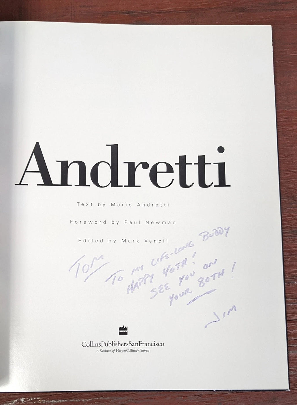 Michael Andretti Book - Paul Newman Edition