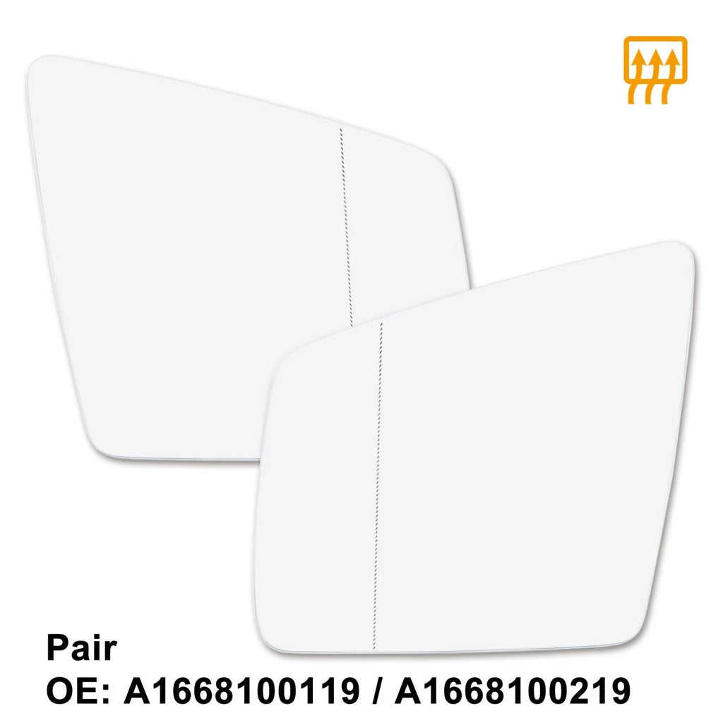 Heated Rearview Mirror Glass Left Right Replacement for Mercedes-Benz GLA (2017–2022)