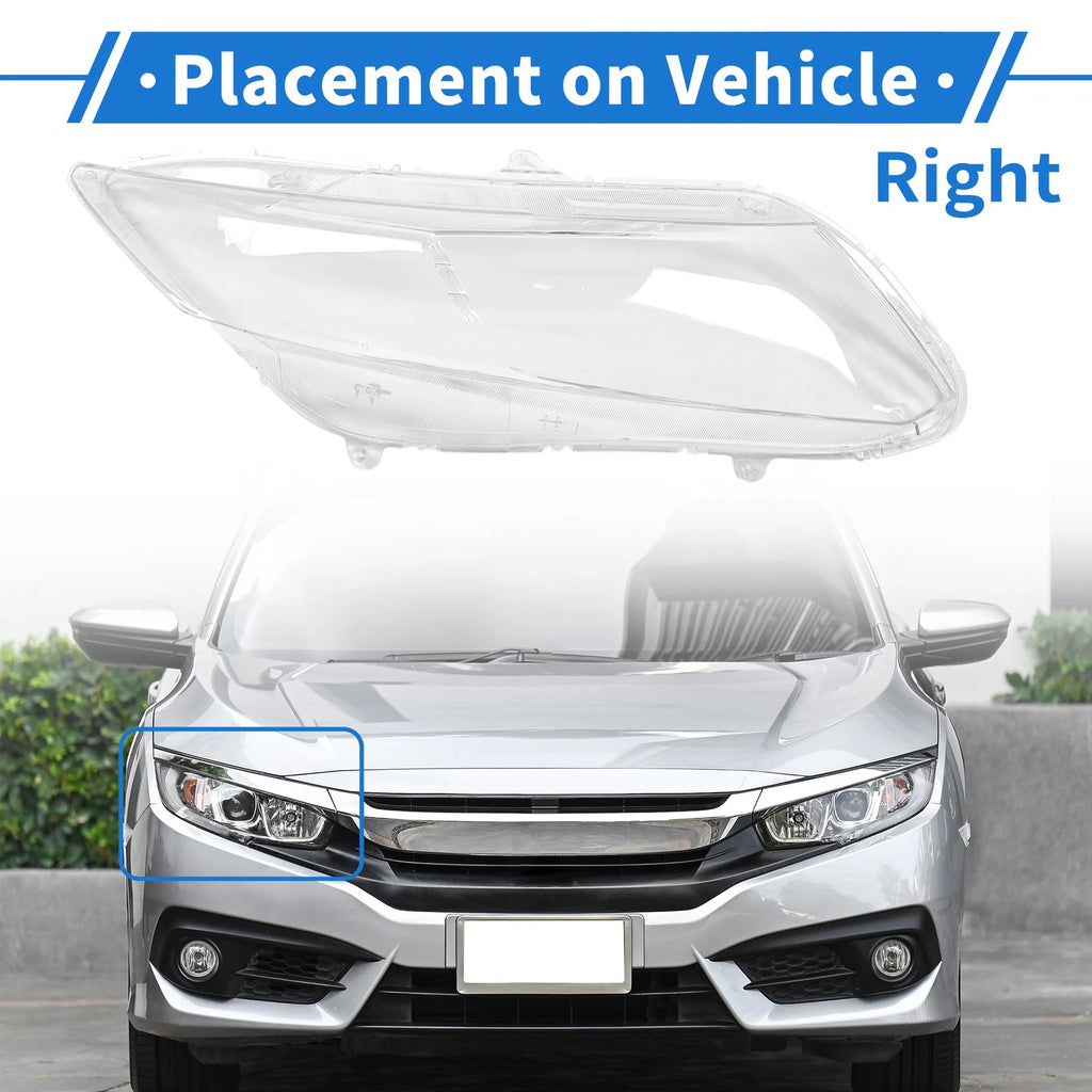 1 Pcs Front Right Headlight Lens Cover Replacement for Honda Civic (2012–2015)