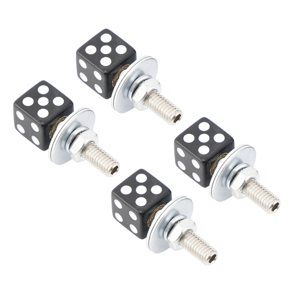 Set of 4 Black Plastic License Plate Frame Screws for M6 Vehicles
