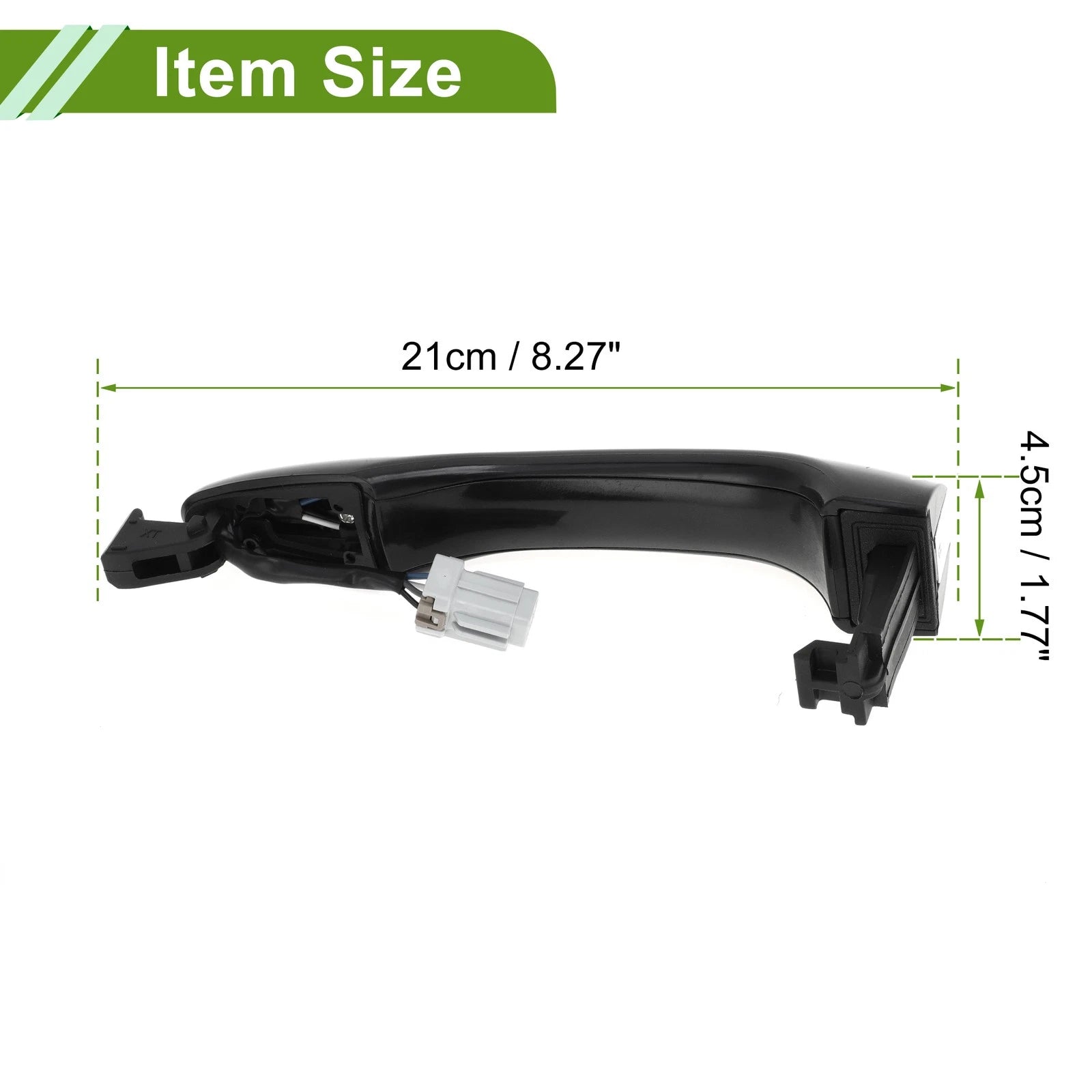 Exterior Door Handle Front Left Replacement for Hyundai Black Silver Tone (2010–2017)