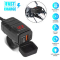 Dual USB Type-C Fast Charge Adapter for Motorcycle ATV (PD QC 3.0)