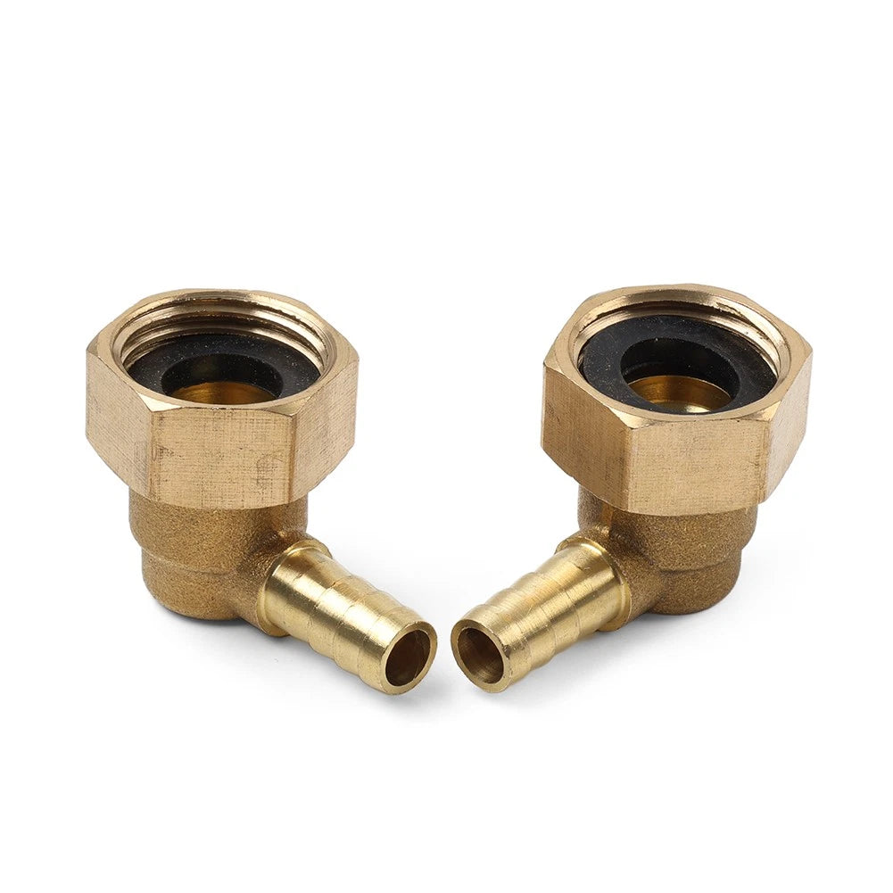 2pcs Brass Hose Barb Elbow Fitting 8mm x G1/2 for Pipe Connectors