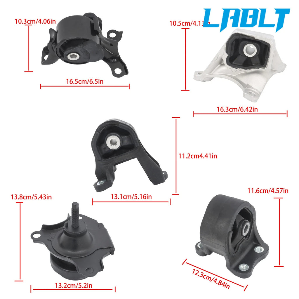 5PCS Engine Motor & Trans Mount for Honda Element (2003–2010) L4 2.4L 4WD MT