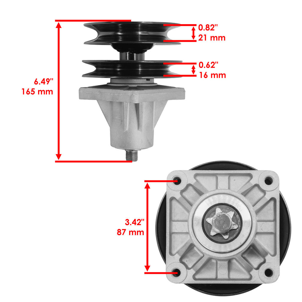 Spindle Assembly with Pulley Bolt for MTD Cub Cadet (2010–2019)