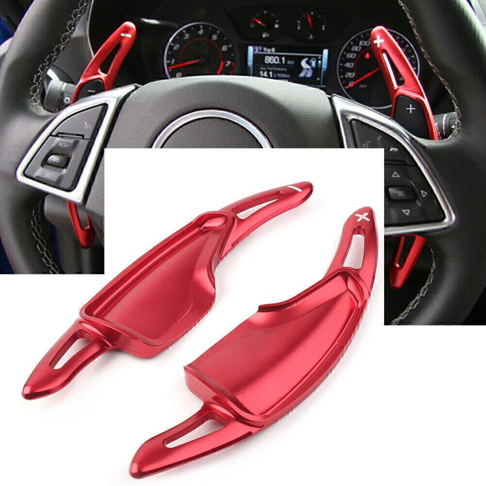 Steering Wheel Shift Paddle Extensions for Chevrolet Camaro (2016–2018) Red